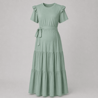 vestido Materno largo verde agua