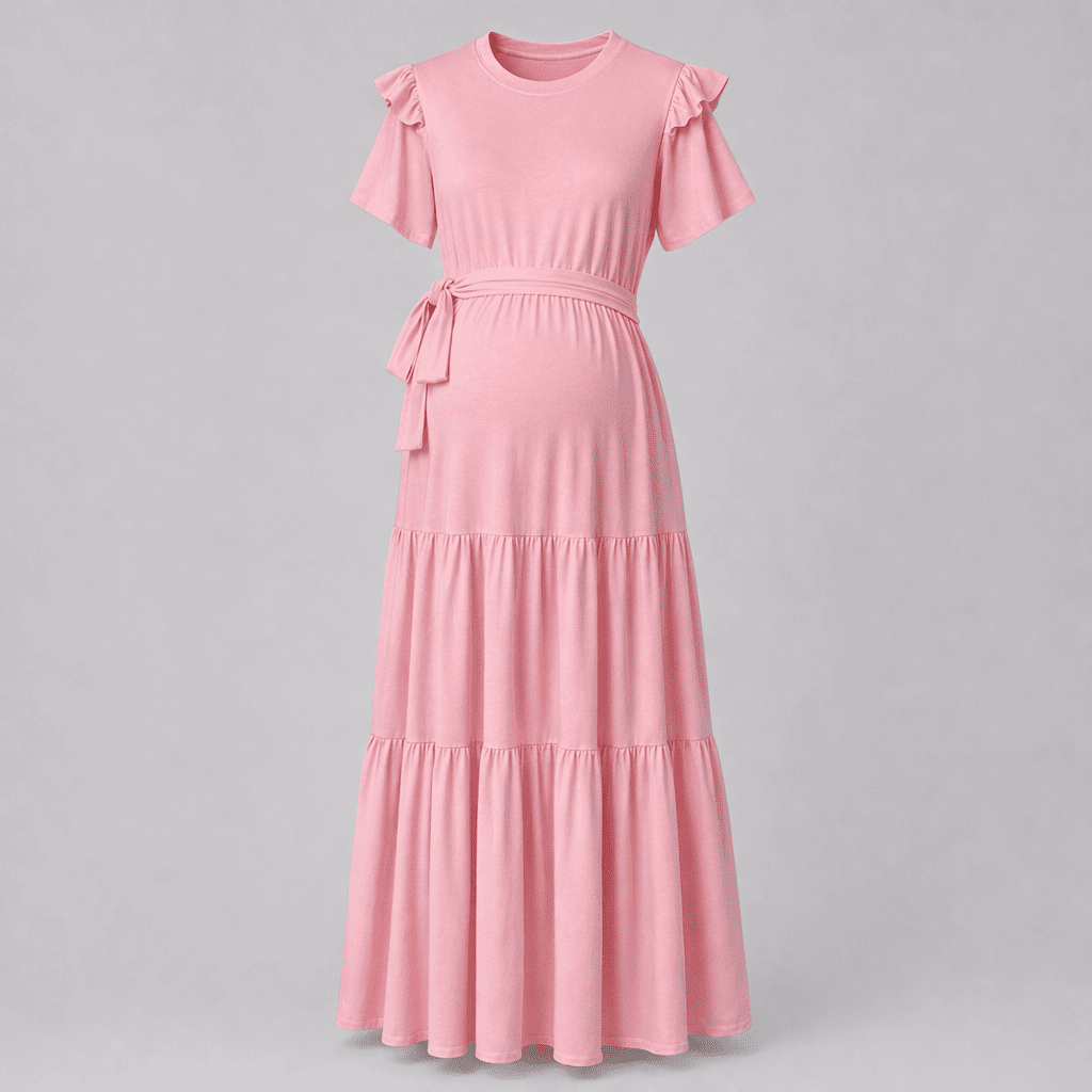 Vestido de maternidad largo Olivia en color rosa