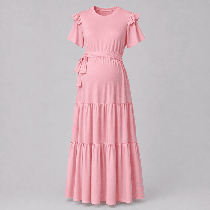 Vestido de maternidad largo Olivia en color rosa
