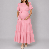 vestido de maternidad largo palo de rosa