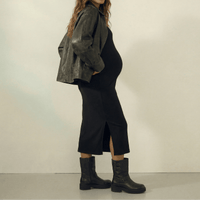 Vestido para embarazadas manga corta negro cool outfit Ohmamá