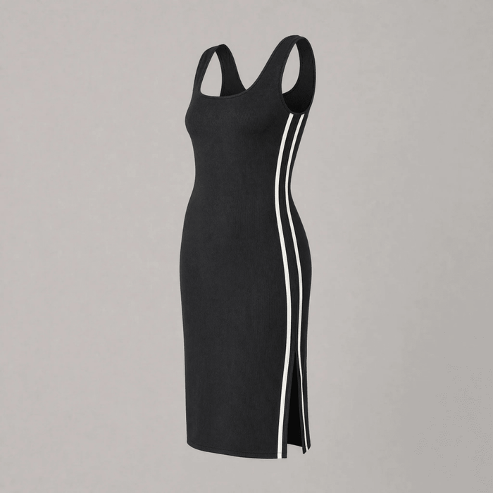 Vestido de Maternidad Raya deportiva - ajuste elástico y caída fluida - Ohmamá Ropa de Maternidad