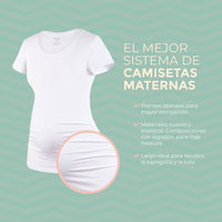 Camiseta Estampada Embarazo - Mamá - Sistema Pliegues Laterales Ohm - Ohmamá Ropa de Maternidad