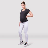 Camiseta Materna Sin Pliegues Laterales Gris Jaspe - Ohmamá Ropa de Maternidad