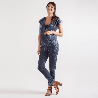 Enterizo Materno Moderno, Índigo - Ohmamá Ropa de Maternidad