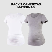 Pack 2 Camisetas de Embarazo pliegues laterales Ohm - Ohmamá Ropa de Maternidad