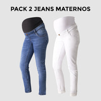 Pack 2 Jeans para Embarazadas Olivia Claro Ohm - Ohmamá Ropa de Maternidad