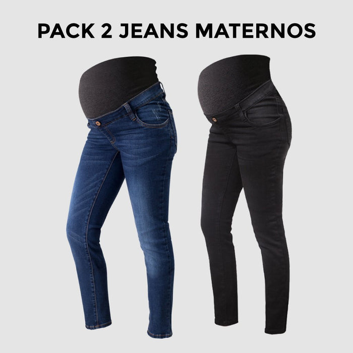 Pack 2 Jeans para Embarazadas Olivia Oscuro Ohm - Ohmamá Ropa de Maternidad