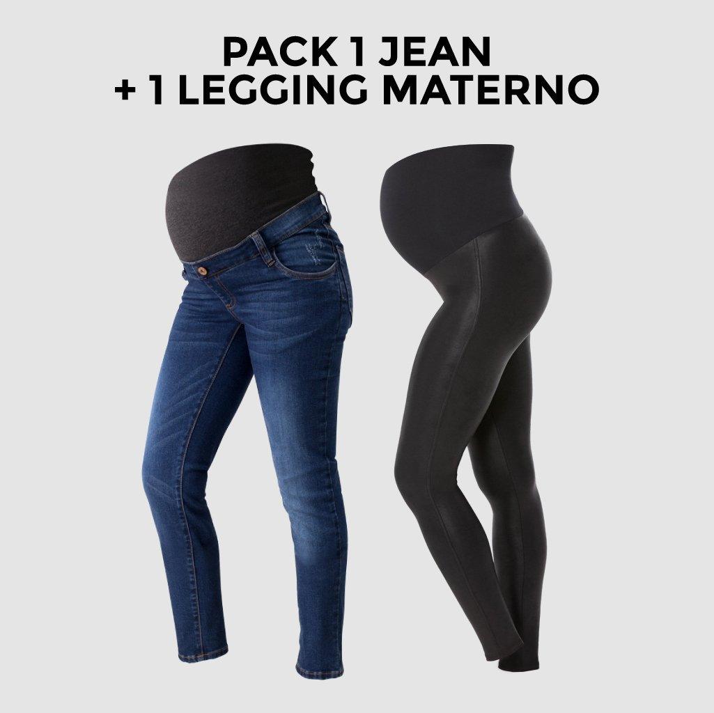 Pack Jean de Embarazo Olivia Oscuro + Leggings Premium Ohm (copia) - Ohmamá Ropa de Maternidad