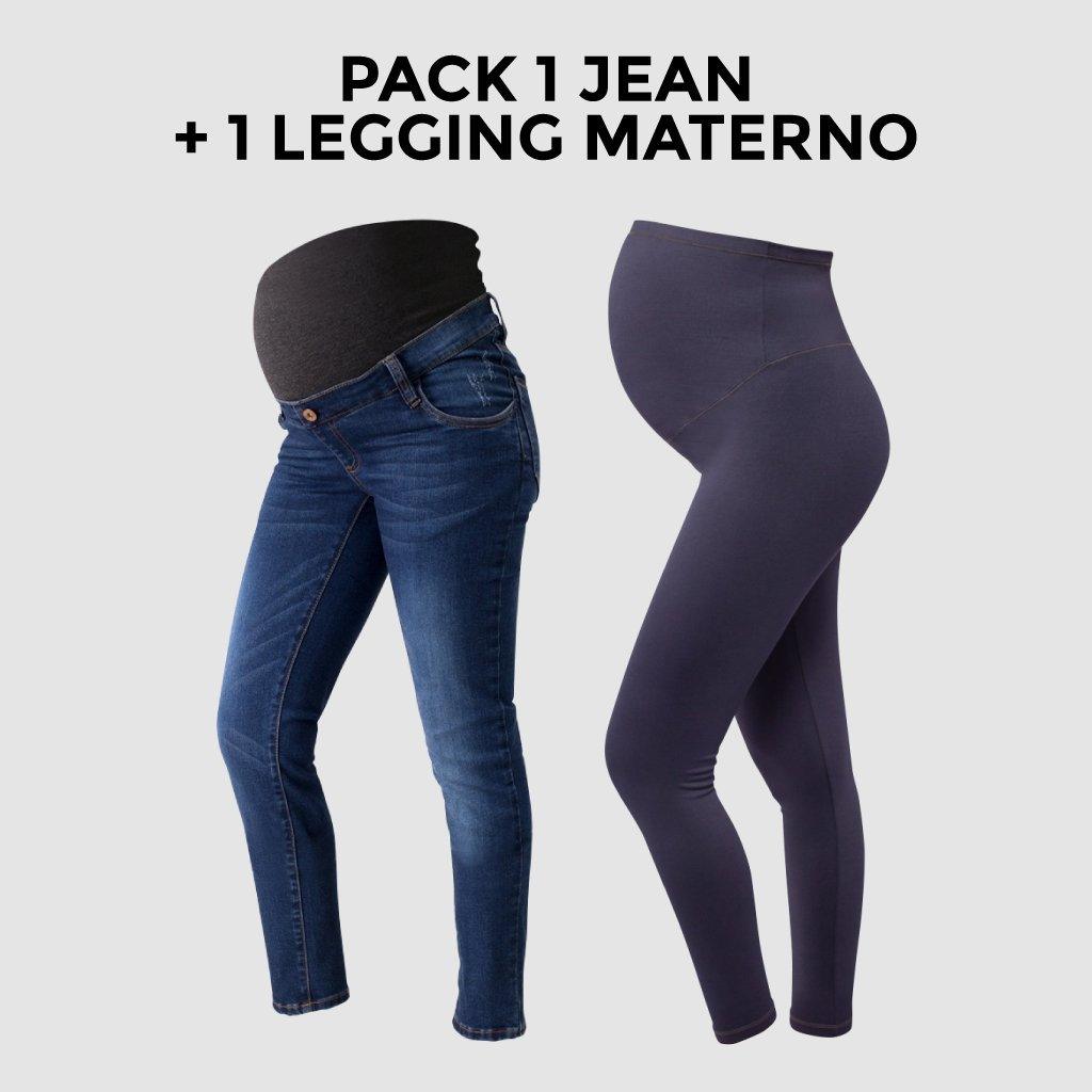 Pack Jean de Embarazo Olivia Oscuro + Leggings Premium Ohm (copia) - Ohmamá Ropa de Maternidad