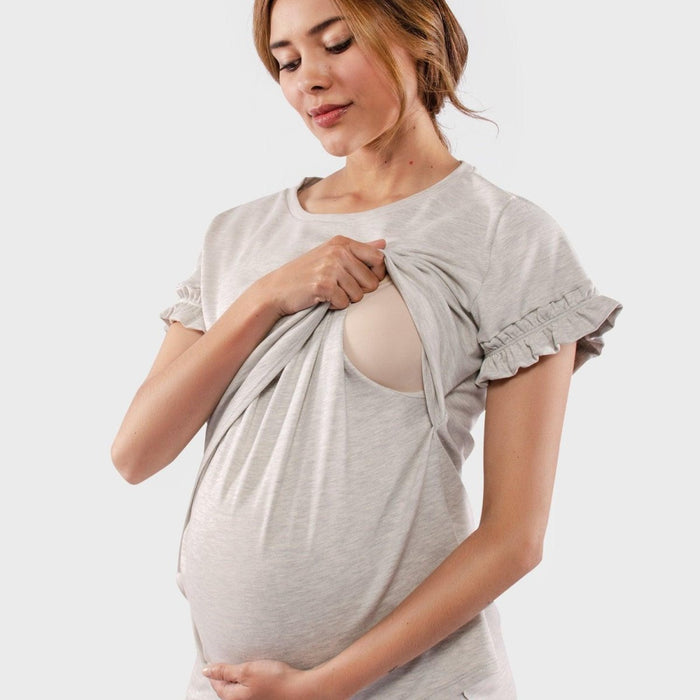 Pijama de Maternidad Lactancia Premium, Short Ohm - Ohmamá Ropa de Maternidad