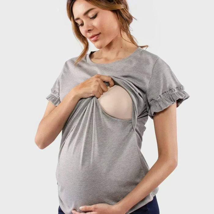 detalle apertura lactancia pijama maternidad short