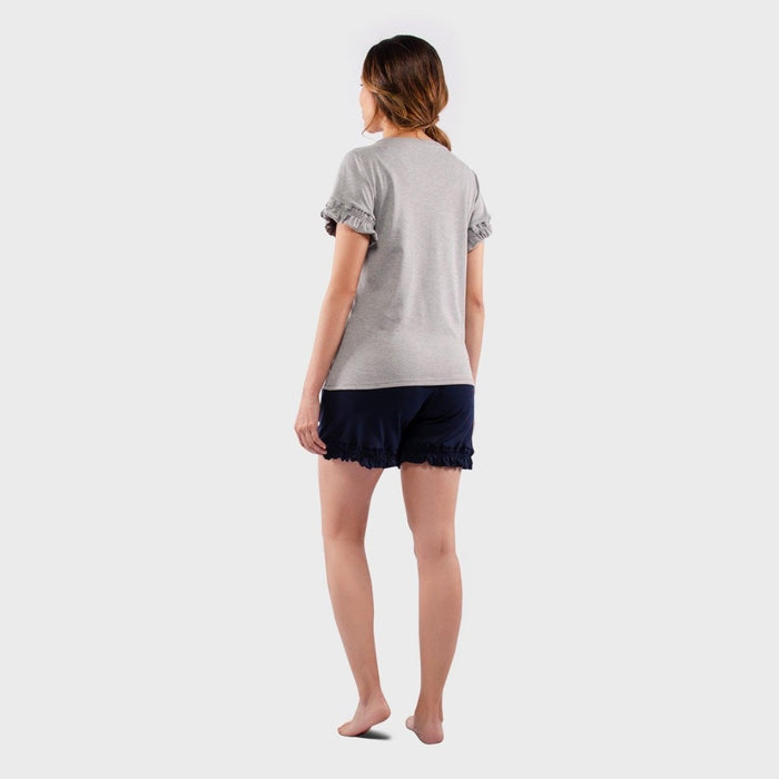 Pijama de Maternidad Lactancia Premium, Short Ohm - Ohmamá Ropa de Maternidad