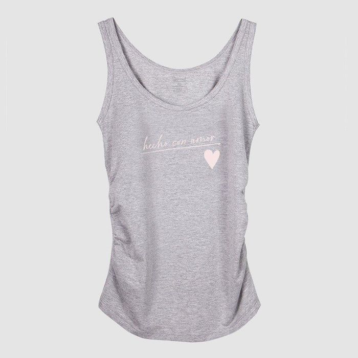 top maternidad algodón cuello redondo