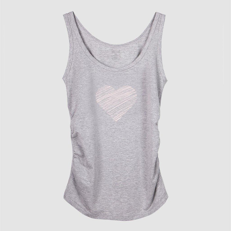 Top Estampado Materno - Corazón Rayas - Pliegues Laterales Ohm - Ohmamá Ropa de Maternidad