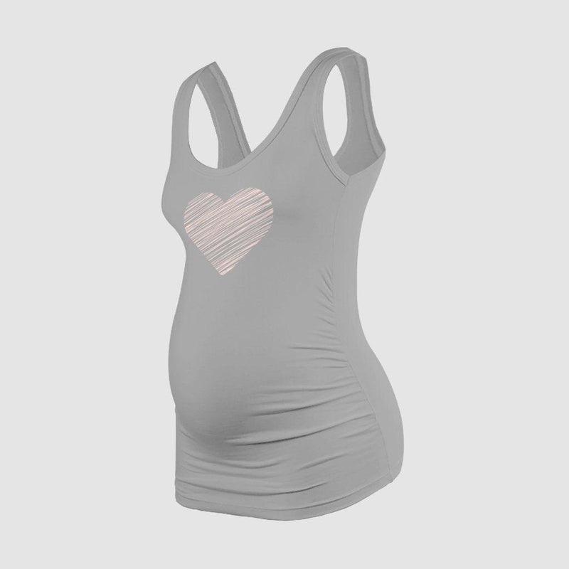 Top Estampado Materno - Corazón Rayas - Pliegues Laterales Ohm - Ohmamá Ropa de Maternidad