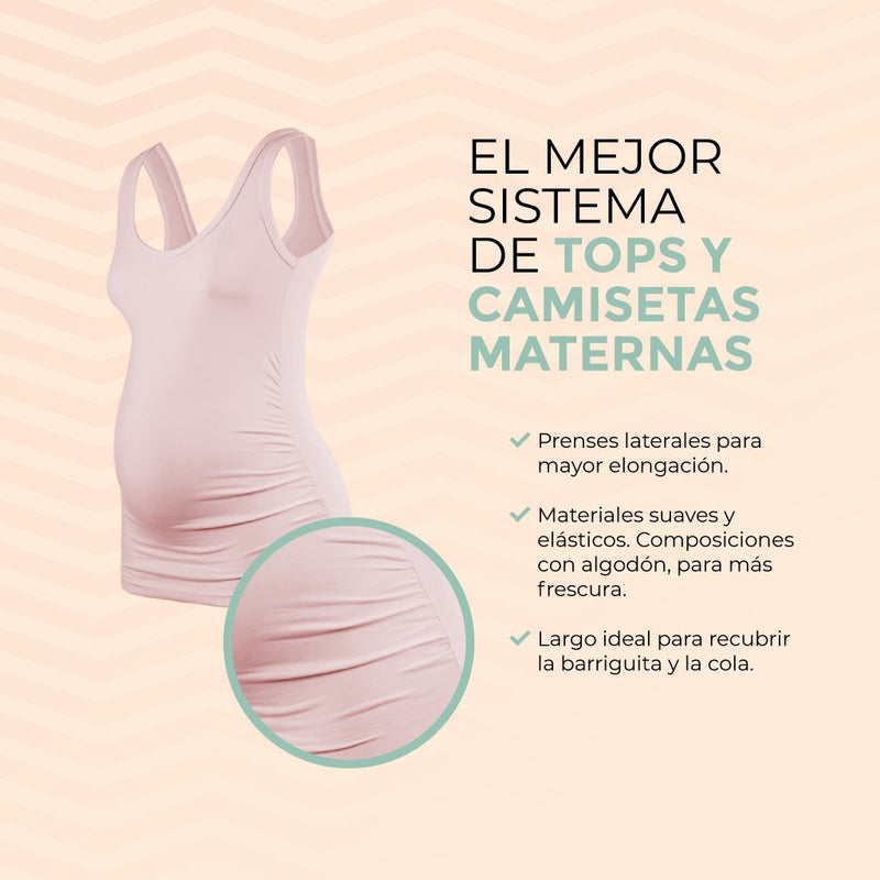 Top Materno Estampado - Hecho con Amor -Sistema Pliegues Laterales NT - Ohmamá Ropa de Maternidad
