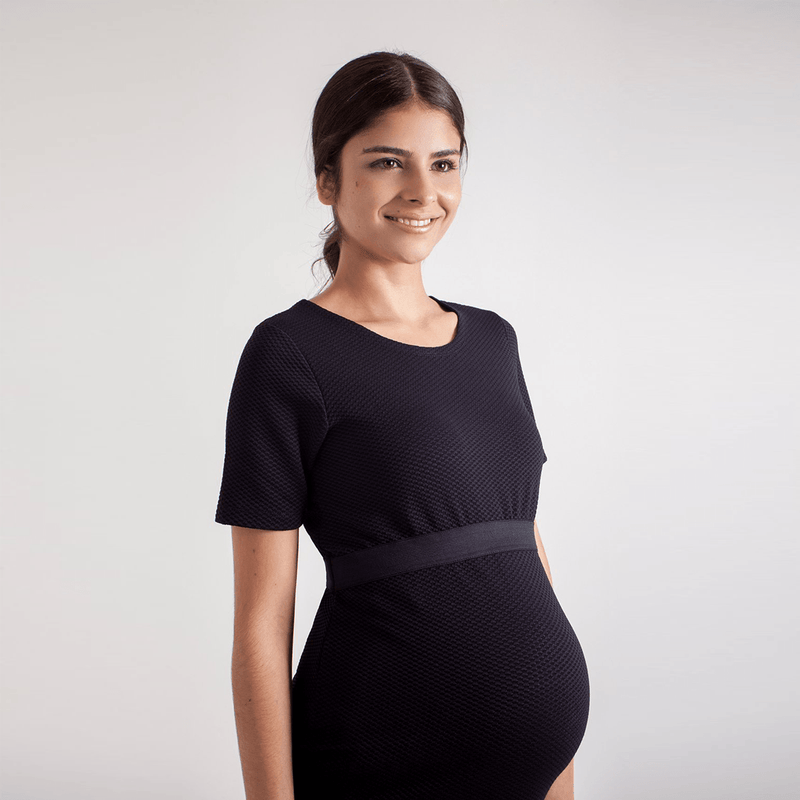 Vestido de Maternidad Midi, Pique - Ohmamá Ropa de Maternidad